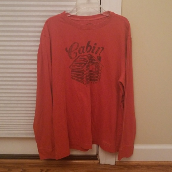 Life Is Good Other - Men's Life is Good orange cabin winter tee M